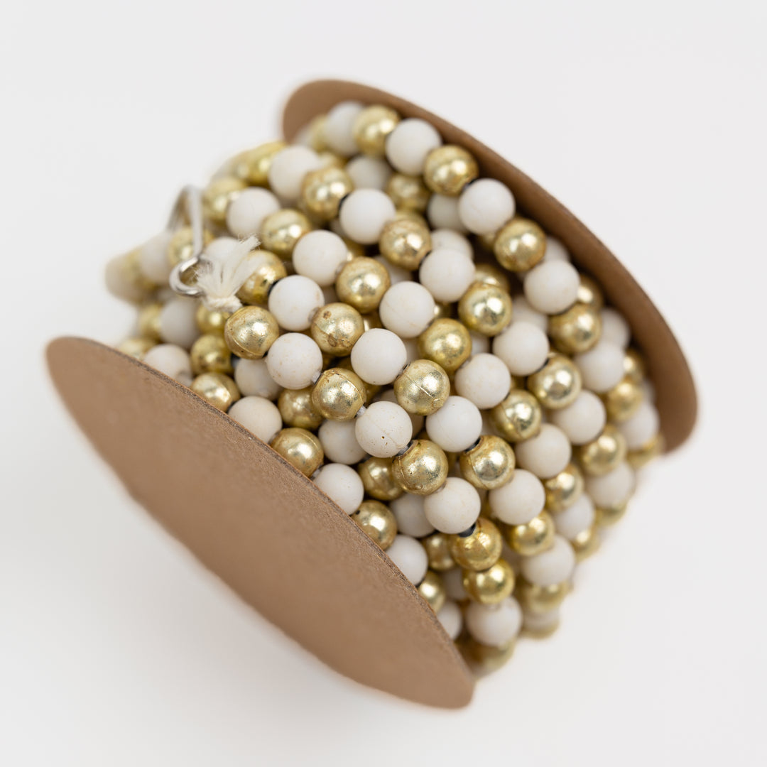 72" Champagne & White Bead Garland