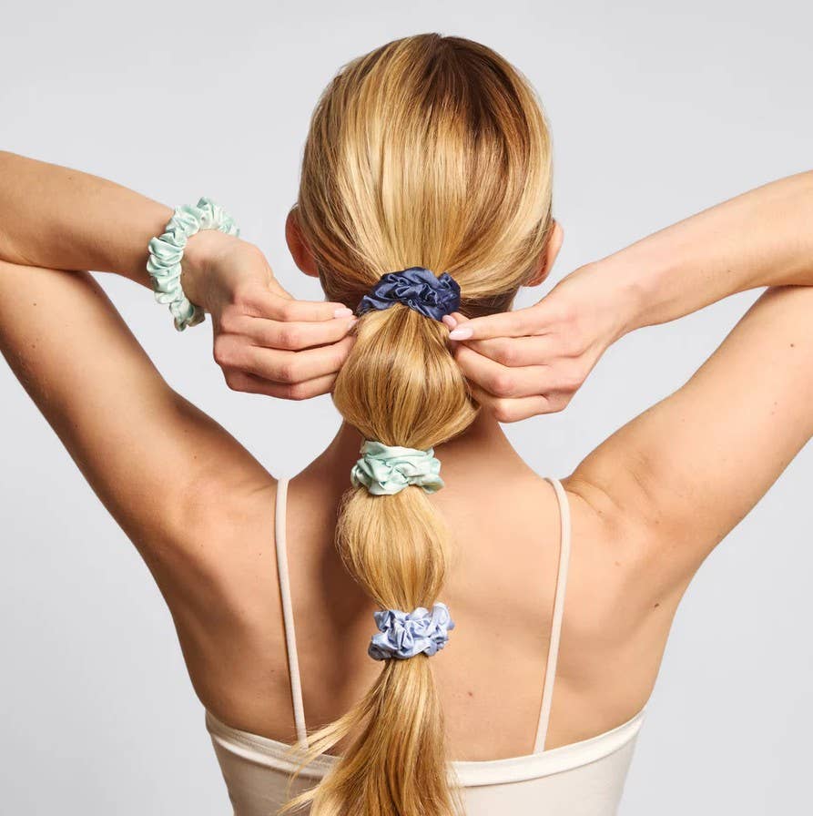 Garden Bouquet Satin Scrunchies, Set of 5