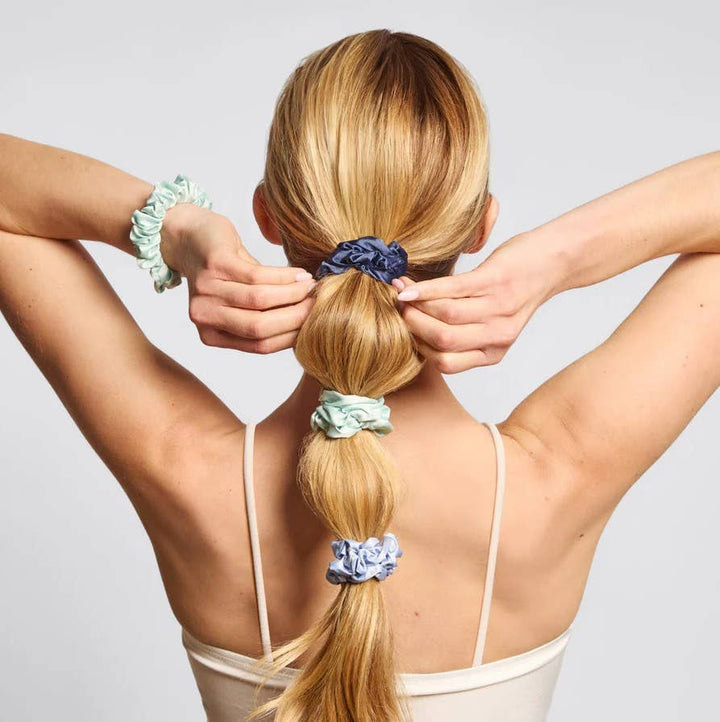 Garden Bouquet Satin Scrunchies, Set of 5