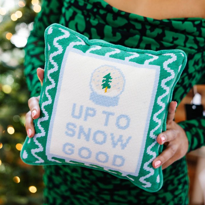 Snow Good Needlepoint Pillow