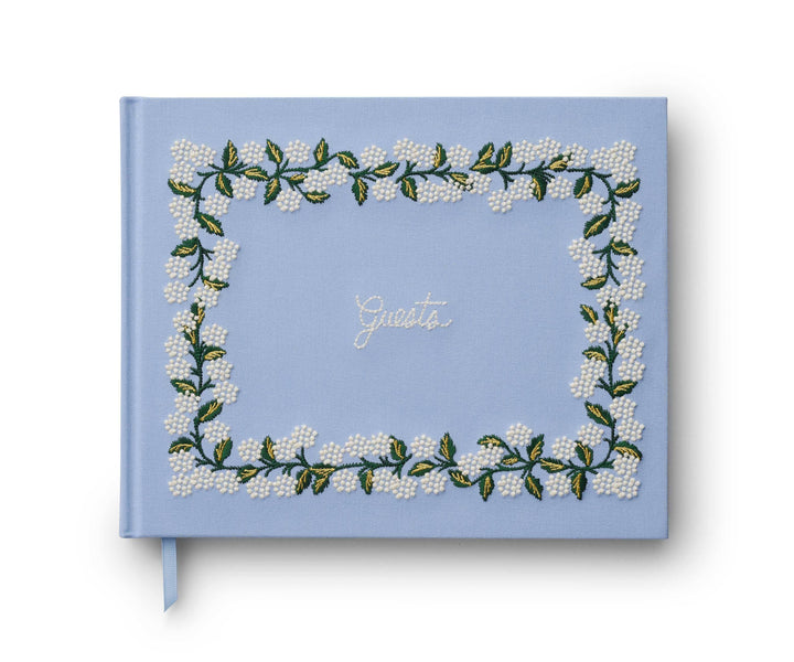 Hydrangea Embroidered Guest Book