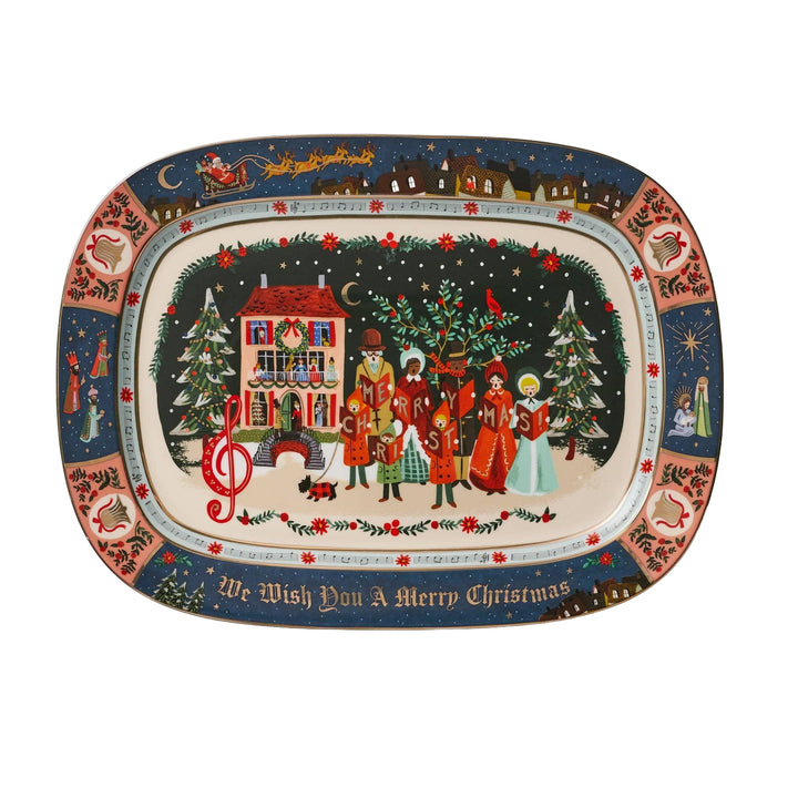 Christmas Carols Large Porcelain Serving Tray