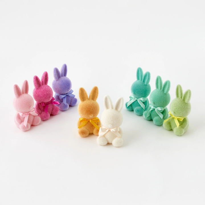7" Pastel Flocked Bunny