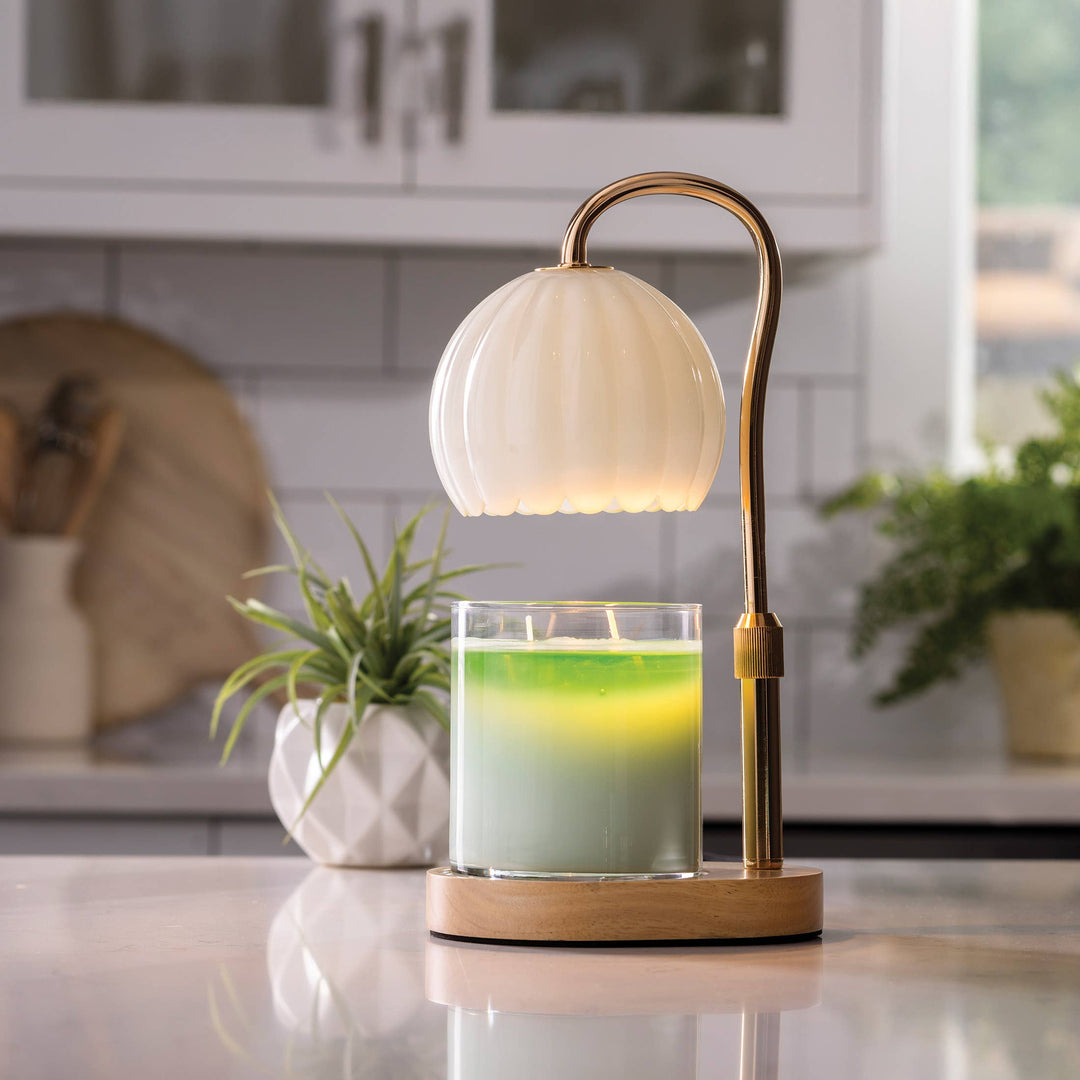 Milk Glass Candle Warmer Lamp