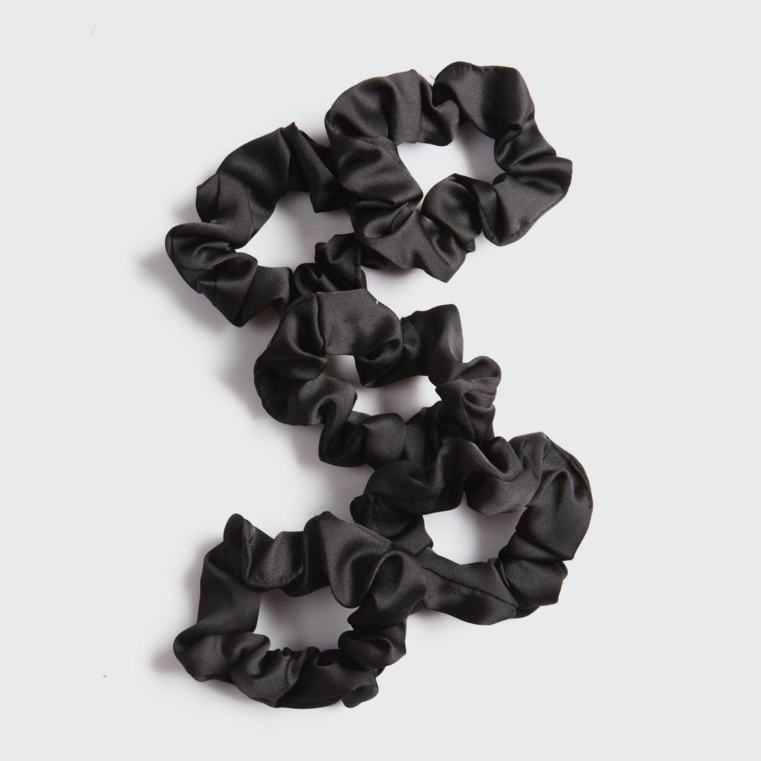 Black Satin Sleep Scrunchies Set