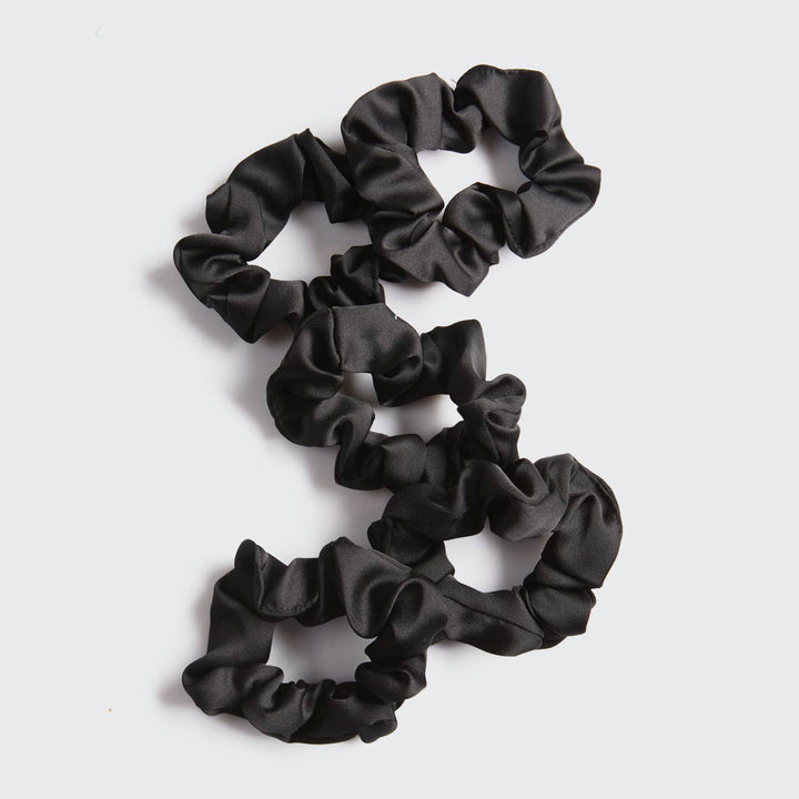 Black Satin Sleep Scrunchies Set