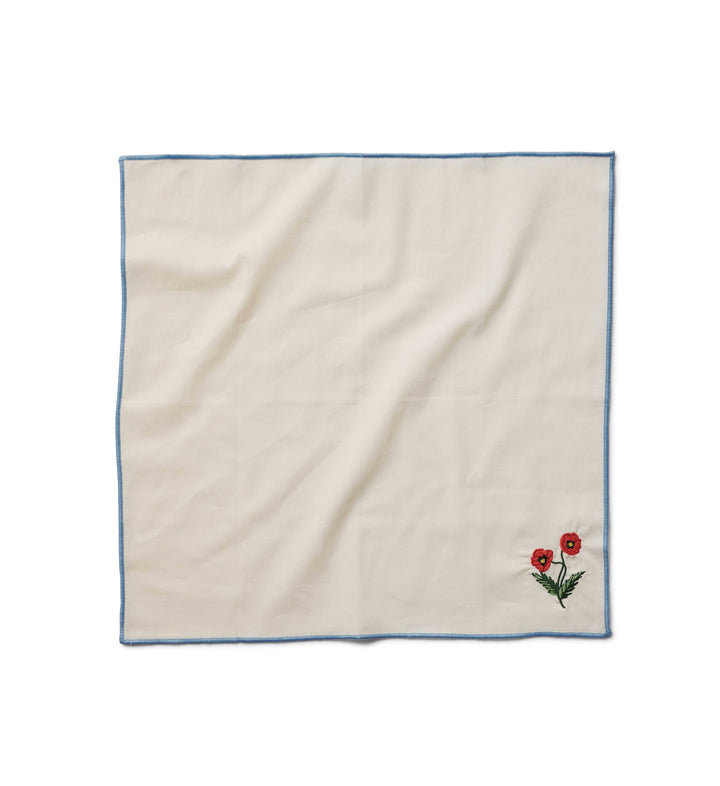 Garden Study Embroidered Cotton Napkins, Set of 4