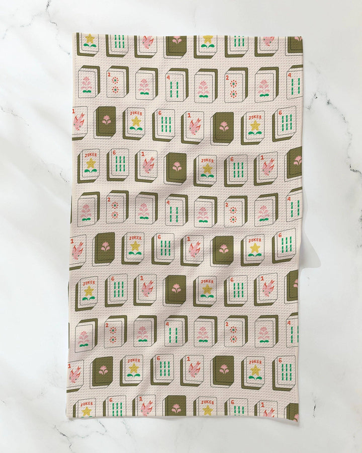 Flower Tiles Tea Towel