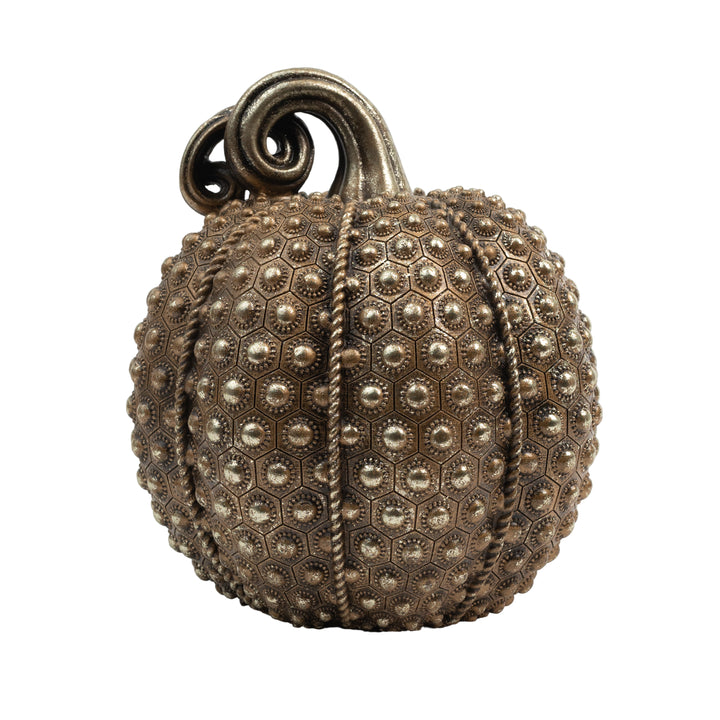 9.75" Resin Hobnail Pumpkin