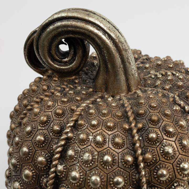 9.75" Resin Hobnail Pumpkin