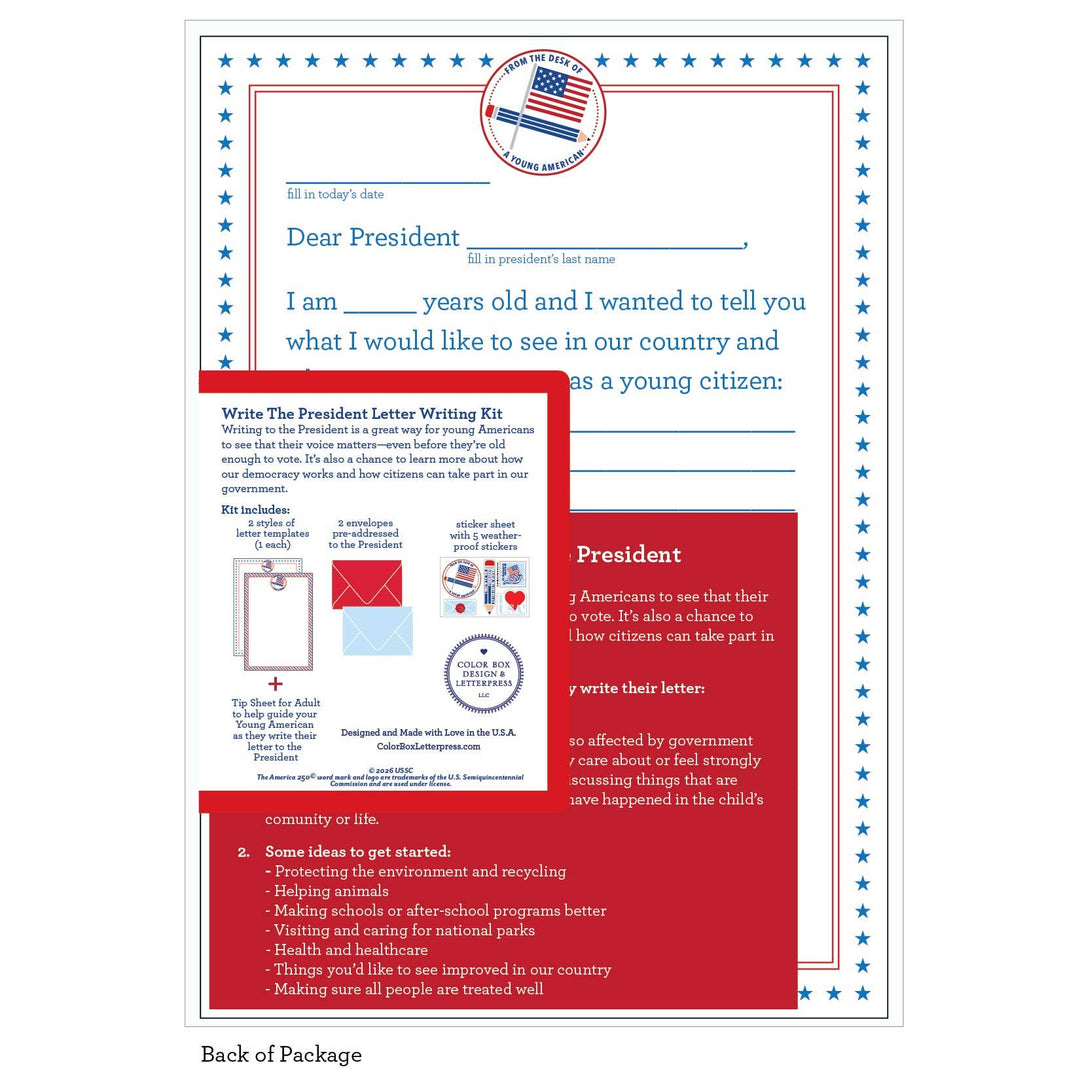 Letter to the President Writing Kit