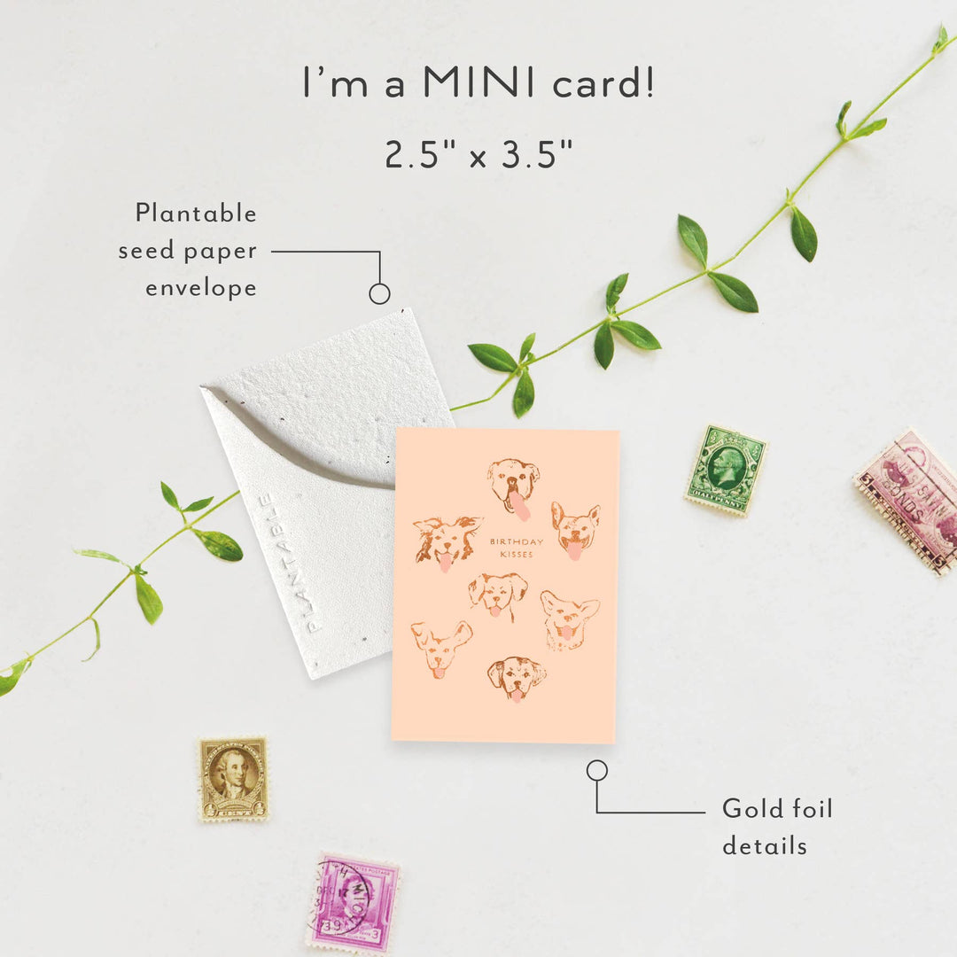 Dog Kisses Birthday Mini Card