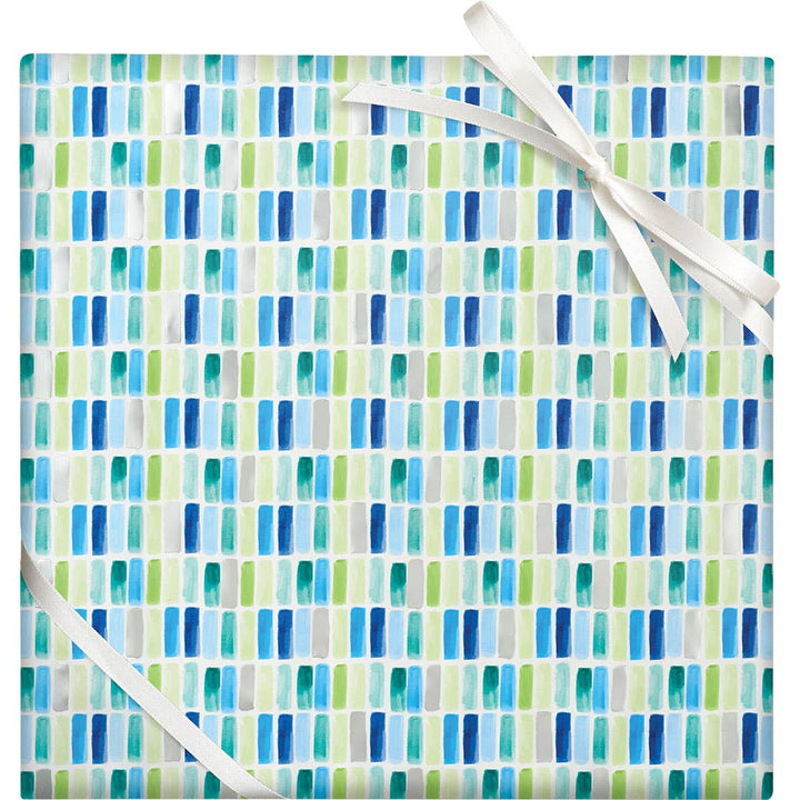 Blue &amp; Green Tile Stone Wrapping Paper