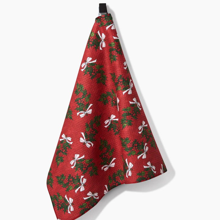 Christmas Berry Bow Tea Towel
