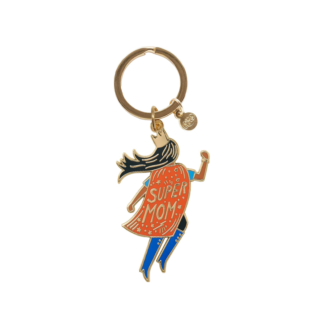 Soaring Super Mom Enamel Keychain