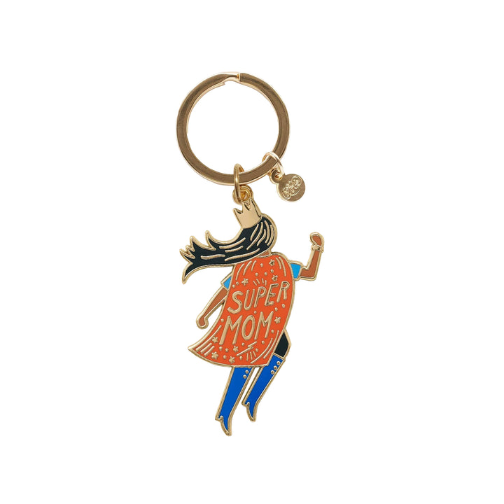 Soaring Super Mom Enamel Keychain