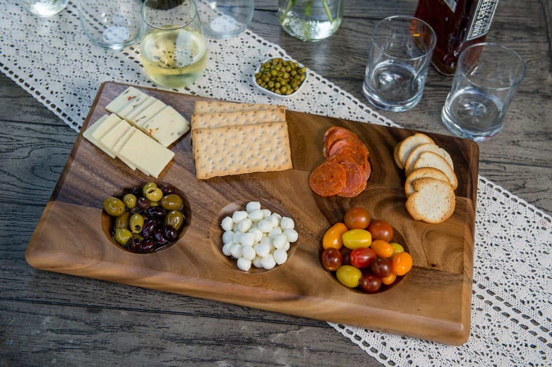 Acacia 3-Dip Serving Board