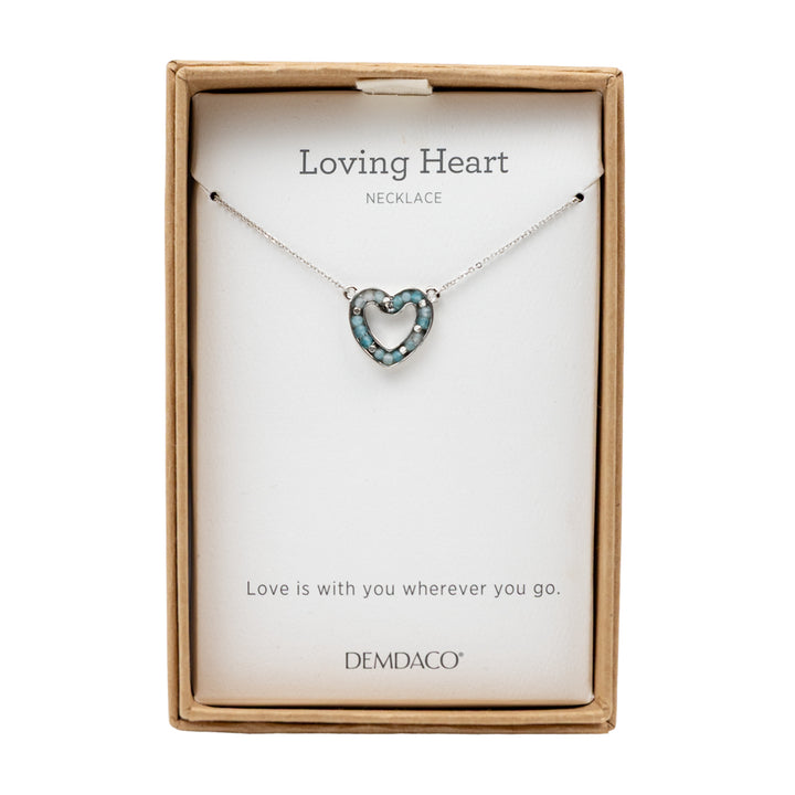 Aqua Loving Heart Necklace
