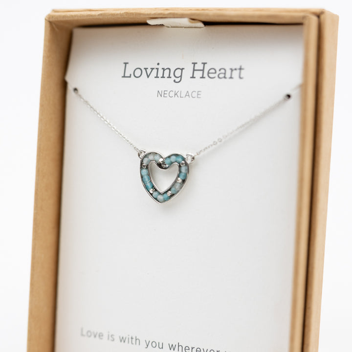 Aqua Loving Heart Necklace