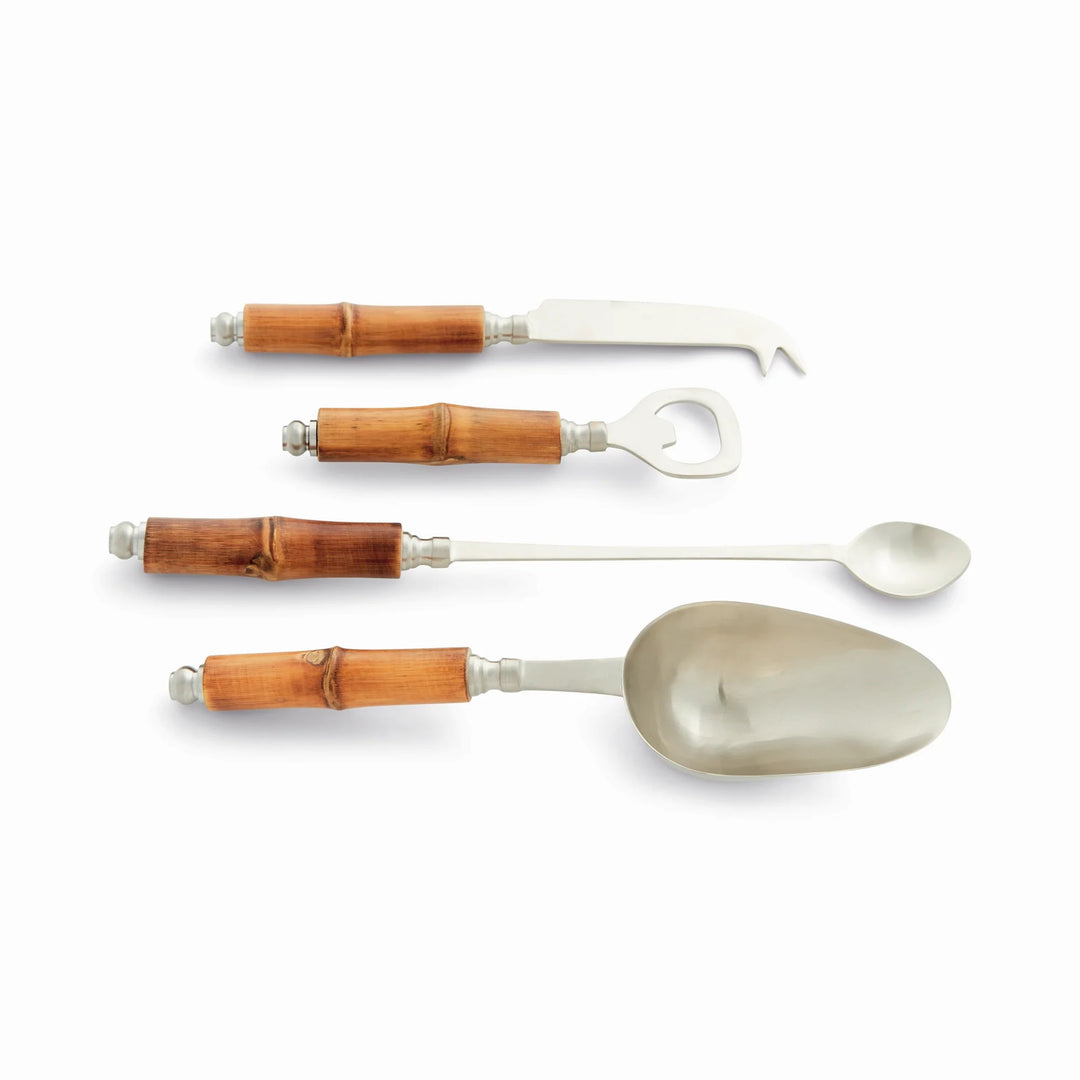Bamboo Finish Cocktail Accessory Set