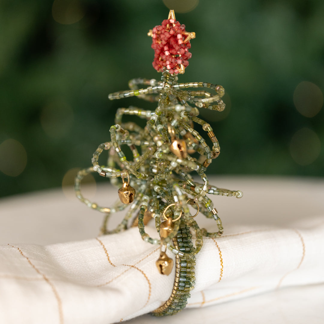 Beaded Christmas Tree Napkin Ring