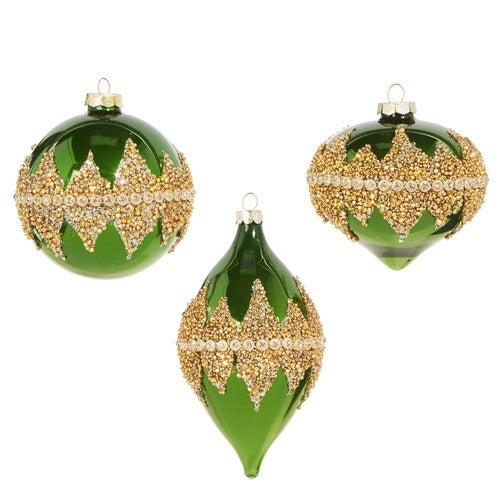 Beaded Green Ornament
