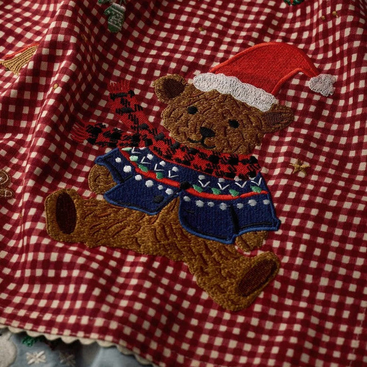 Beary Christmas Embroidered Tea Towel