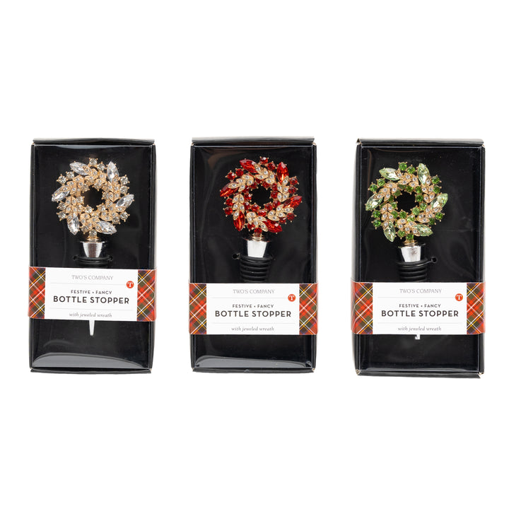 Bejeweled Wreath Wine Stopper