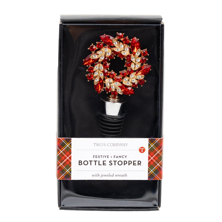Bejeweled Wreath Wine Stopper