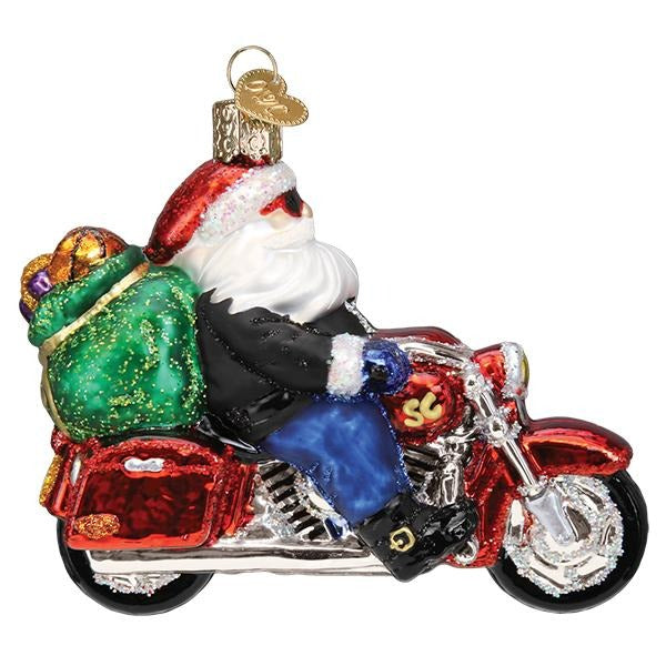 Biker Santa Ornament