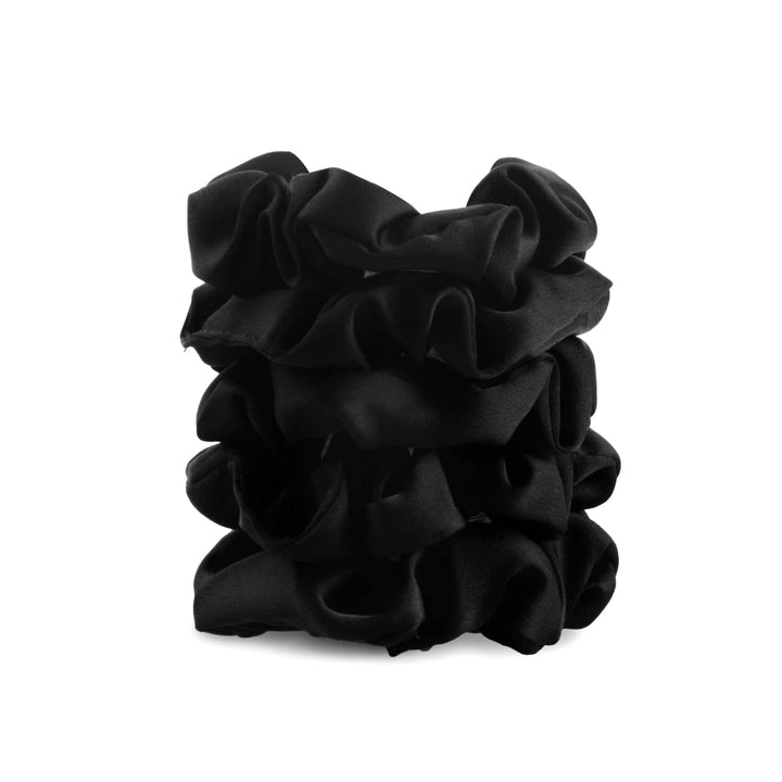 Black Satin Sleep Scrunchies Set