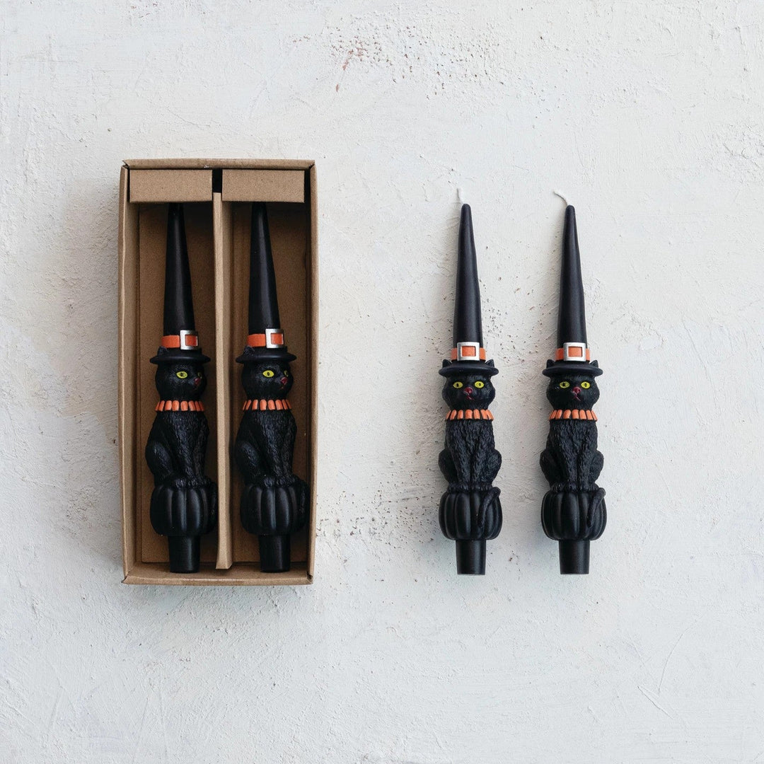 Black Cat Taper Candle