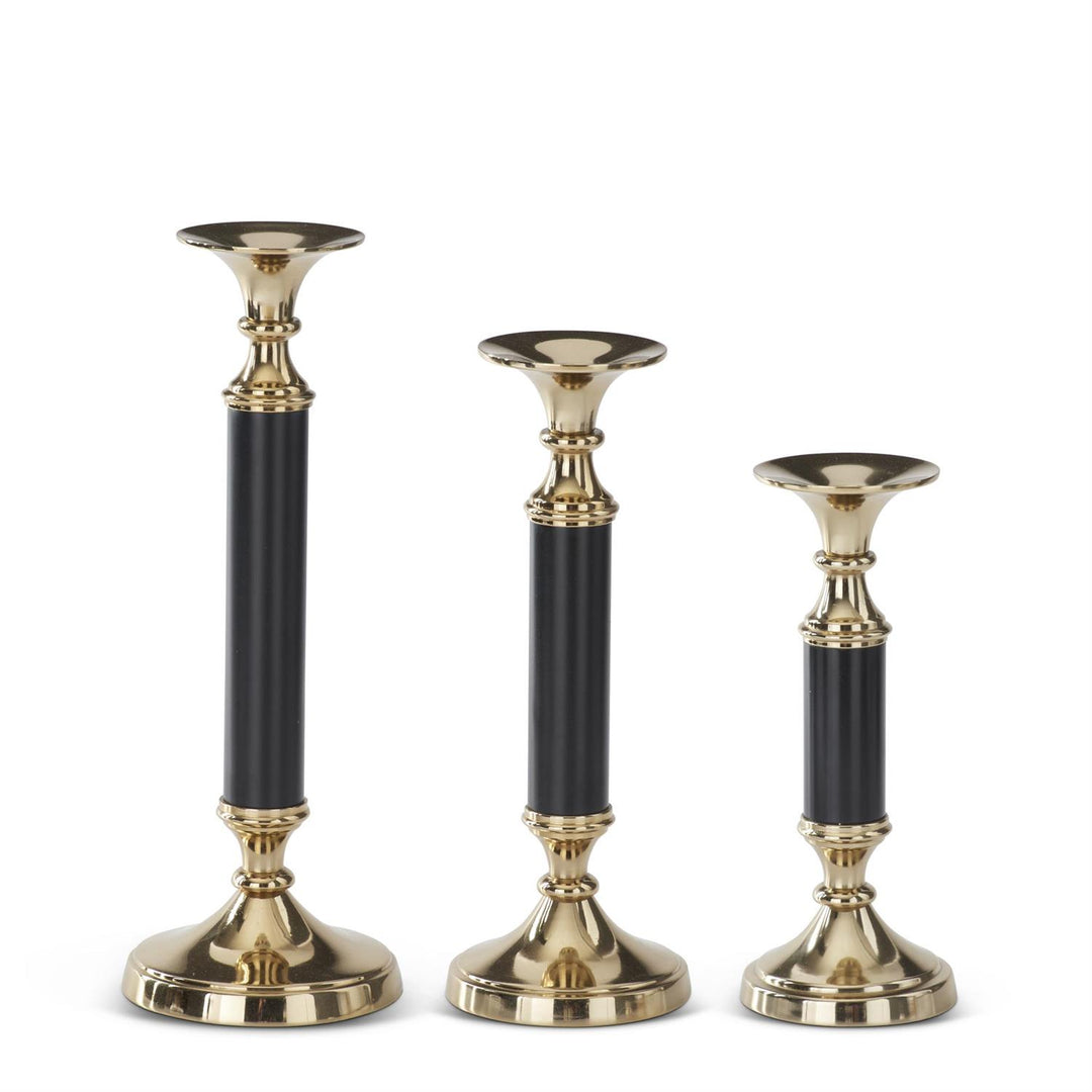 Black &amp; Gold Taper Holder