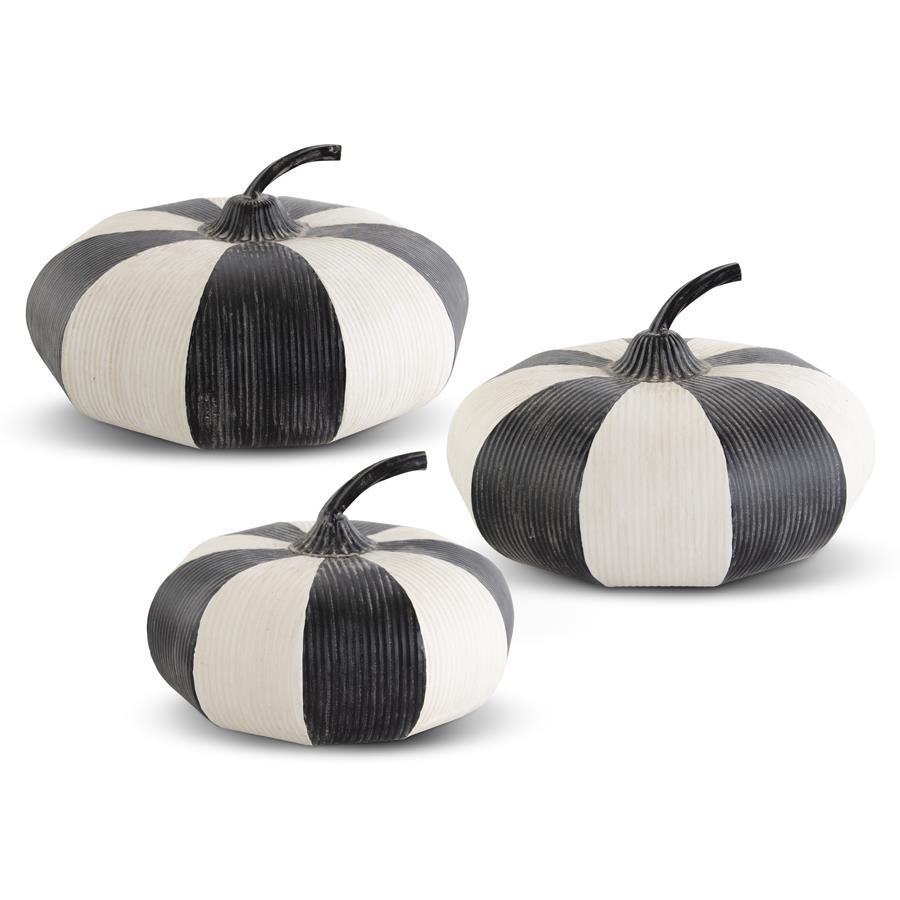 Black & White Metal Stackable Pumpkin