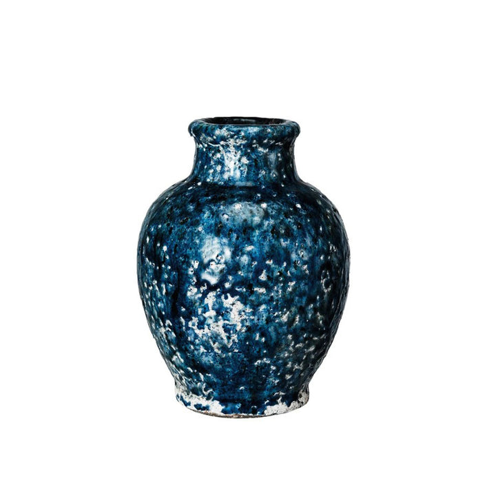 Blue Glaze Terracotta Vase