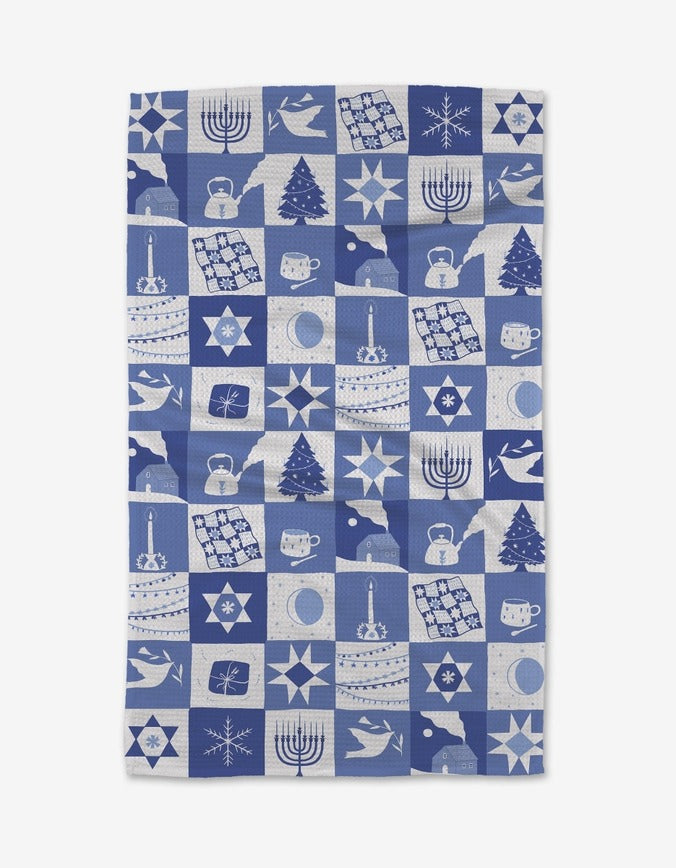 Blue Holiday Treats Kitchen Tea Towel