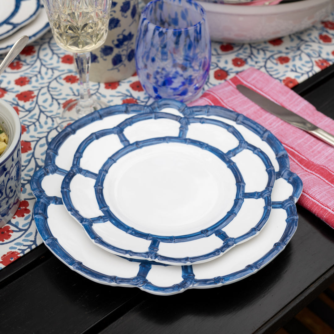 Blue Bamboo Melamine Dinner Plate