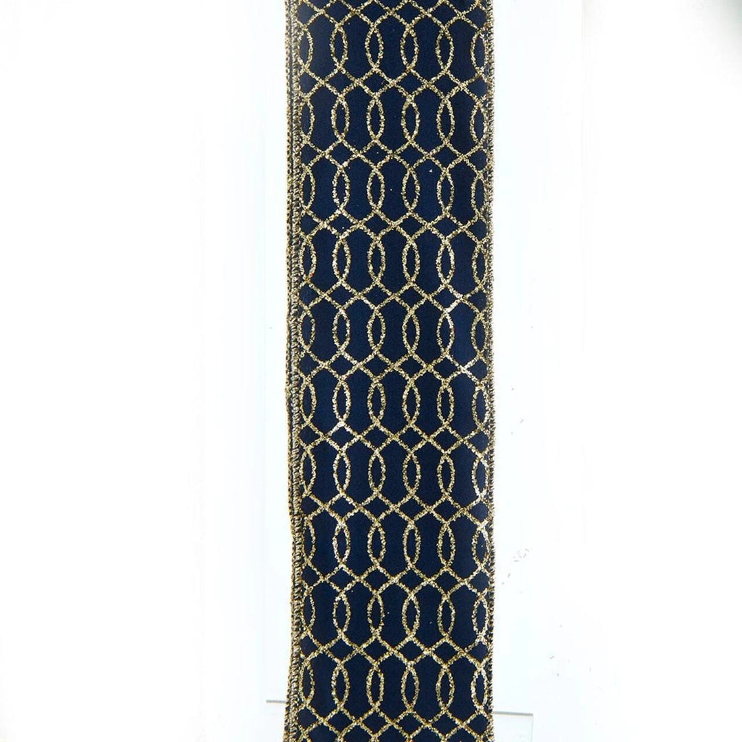 Blue &amp; Gold Wired Ribbon