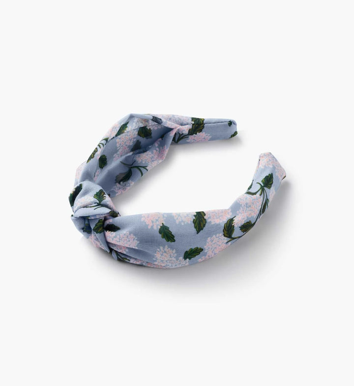 Blue Hydrangea Knotted Headband