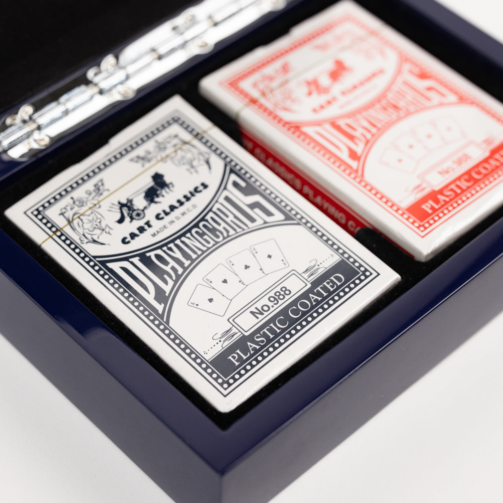 Blue Lacquer Poker Set