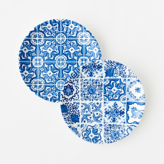 Blue & White Melamine Plate