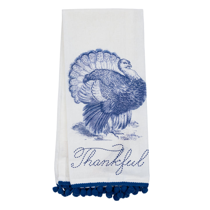 Blue &amp; White Turkey Tea Towel