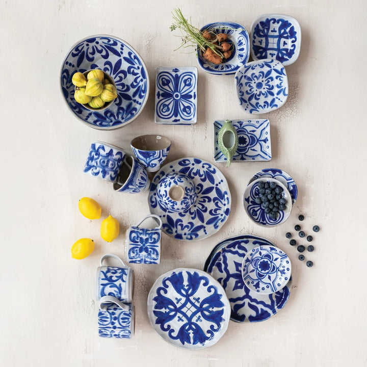 Blue & White Footed Dish