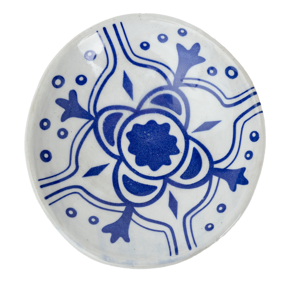 Blue &amp; White Footed Dish