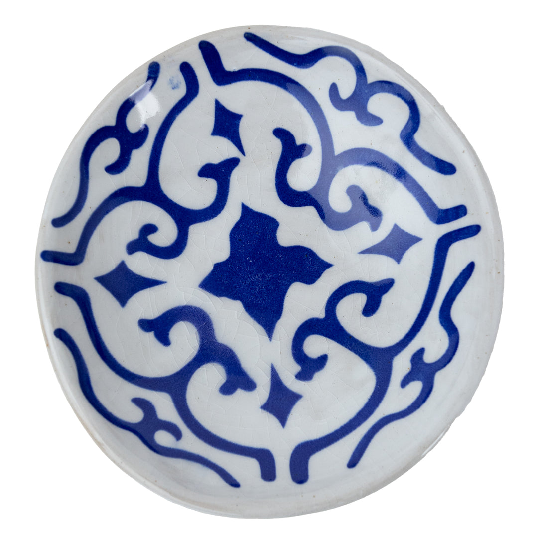 Blue &amp; White Footed Dish