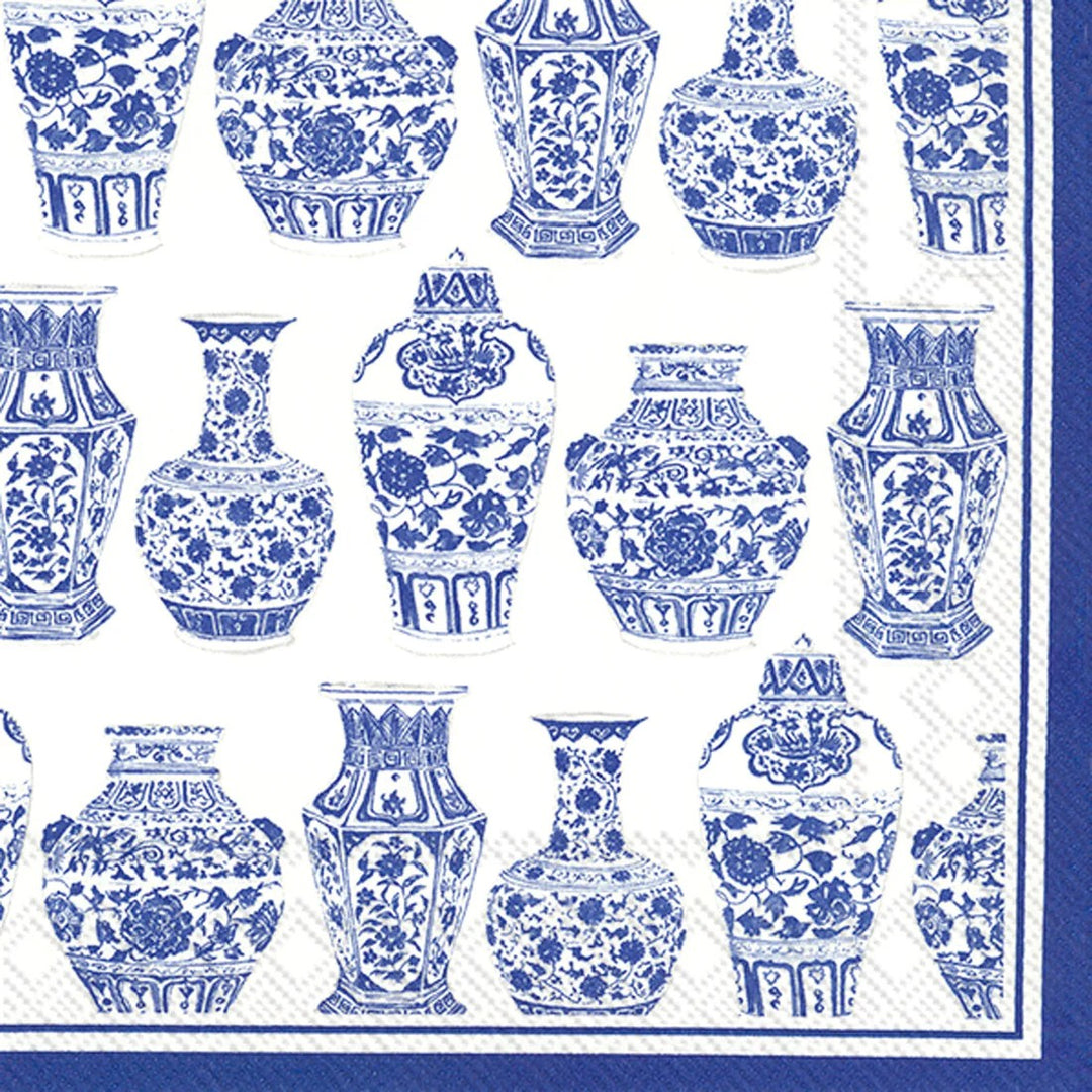 Blue & White Urns Cocktail Napkin