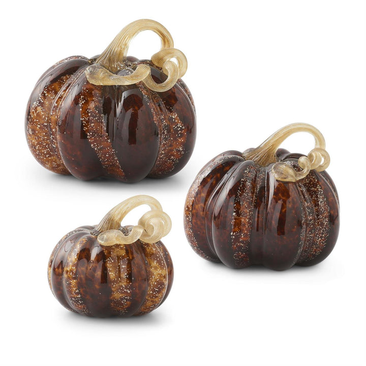 Brown Speckle Glass Pumpkin