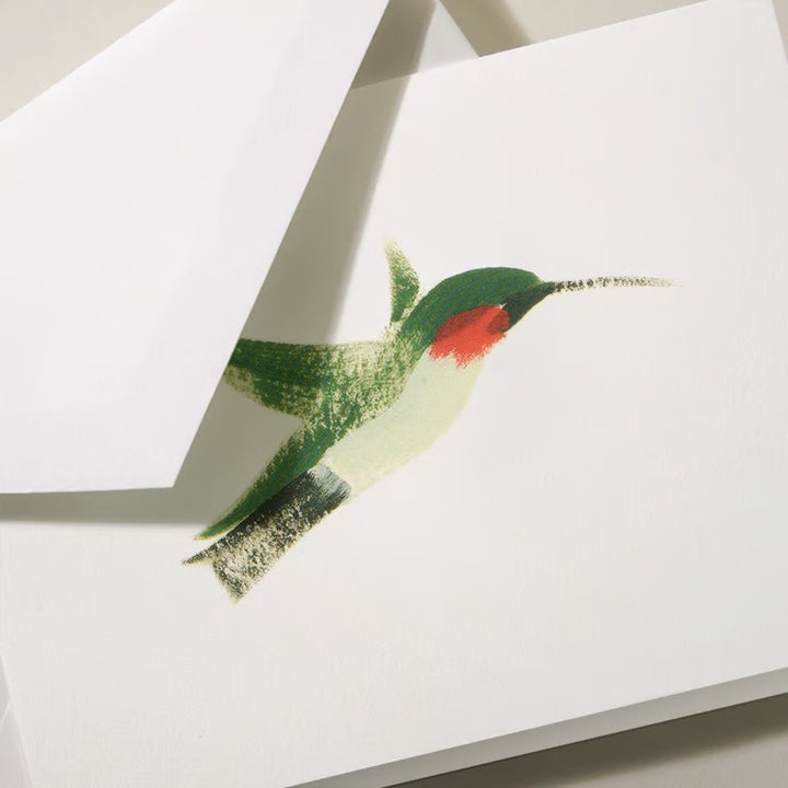 Brushstroke Hummingbird Folded Note, Set of 25
