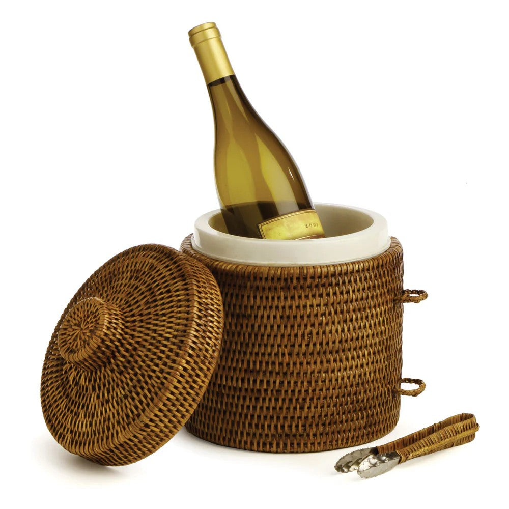Burma Rattan Ice Box &amp; Tongs