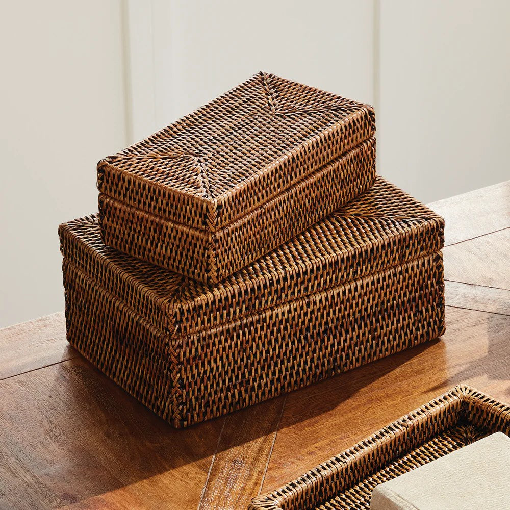 Burma Rattan Lidded Box